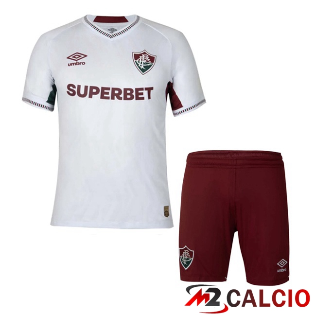 Maglie Calcio Personalizzate,Tute Calcio Squadre,Maglia Nazionale Italiana Calcio | Maglie Calcio Fluminense Bambino Seconda Bianco 2025/2026