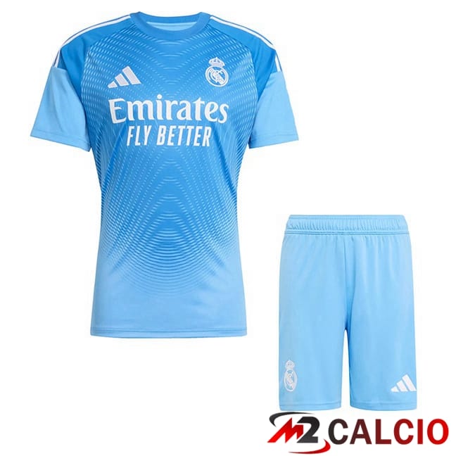 Maglie Calcio Personalizzate,Tute Calcio Squadre,Maglia Nazionale Italiana Calcio | Maglie Calcio Real Madrid Bambino Portiere Blu 2025/2026
