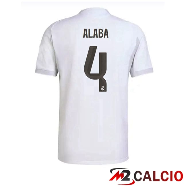 Maglie Calcio Personalizzate,Tute Calcio Squadre,Maglia Nazionale Italiana Calcio | Maglie Calcio Real Madrid (Alaba 4) Prima Bianco 2025/2026