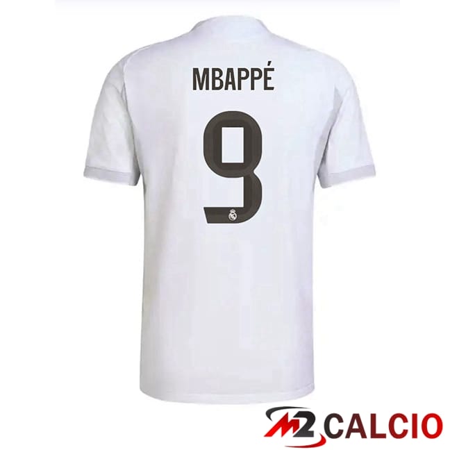 Maglie Calcio Personalizzate,Tute Calcio Squadre,Maglia Nazionale Italiana Calcio | Maglie Calcio Real Madrid (Mbappé 9) Prima Bianco 2025/2026