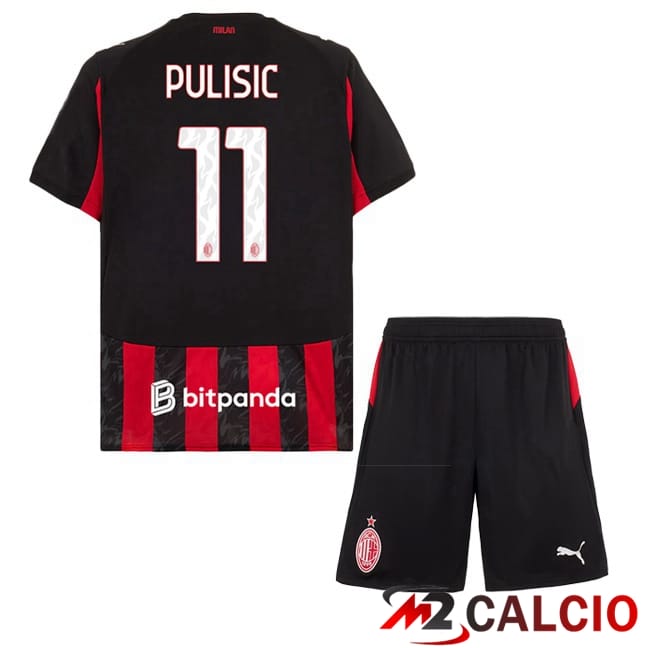 Maglie Calcio Personalizzate,Tute Calcio Squadre,Maglia Nazionale Italiana Calcio | Maglie Calcio AC Milan (Pulisic 11) Bambino Prima Rosso Nero 2025/2026 Maglie Calcio Personalizzate,Tute Calcio Squadre,Maglia Nazionale Italiana Calcio | Maglie Calcio AC Milan (Pulisic 11) Bambino Prima Rosso Nero 2025/2026