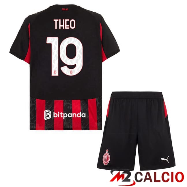 Maglie Calcio Personalizzate,Tute Calcio Squadre,Maglia Nazionale Italiana Calcio | Maglie Calcio AC Milan (THEO 19) Bambino Prima Rosso Nero 2025/2026 Maglie Calcio Personalizzate,Tute Calcio Squadre,Maglia Nazionale Italiana Calcio | Maglie Calcio AC Milan (THEO 19) Bambino Prima Rosso Nero 2025/2026
