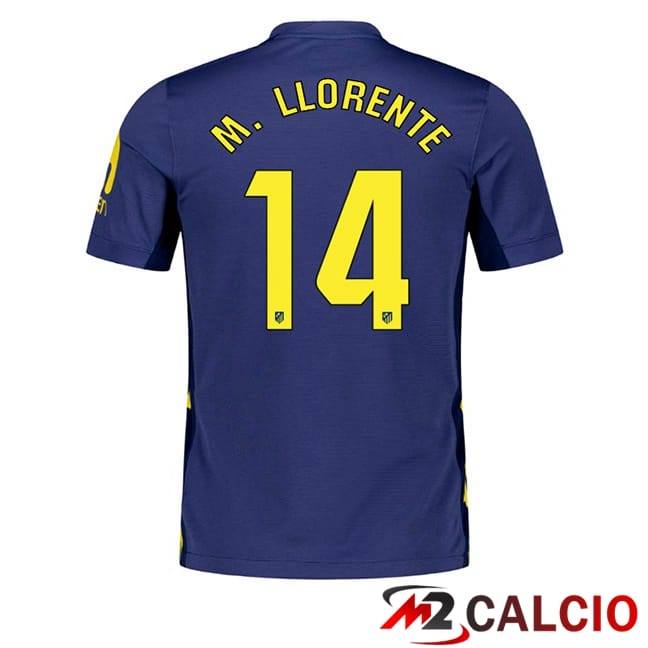 Maglie Calcio Personalizzate,Tute Calcio Squadre,Maglia Nazionale Italiana Calcio | Maglie Calcio Atletico Madrid (M. LLORENTE 14) Seconda Blu Reale 2025/2026