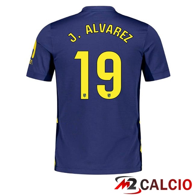 Maglie Calcio Personalizzate,Tute Calcio Squadre,Maglia Nazionale Italiana Calcio | Maglie Calcio Atletico Madrid (J. ALVAREZ 19) Seconda Blu Reale 2025/2026