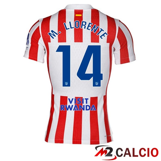 Maglie Calcio Personalizzate,Tute Calcio Squadre,Maglia Nazionale Italiana Calcio | Maglie Calcio Atletico Madrid (M. LLORENTE 14) Prima Rosso 2025/2026