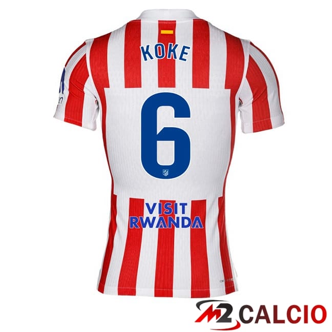 Maglie Calcio Personalizzate,Tute Calcio Squadre,Maglia Nazionale Italiana Calcio | Maglie Calcio Atletico Madrid (KOKE 6) Prima Rosso 2025/2026
