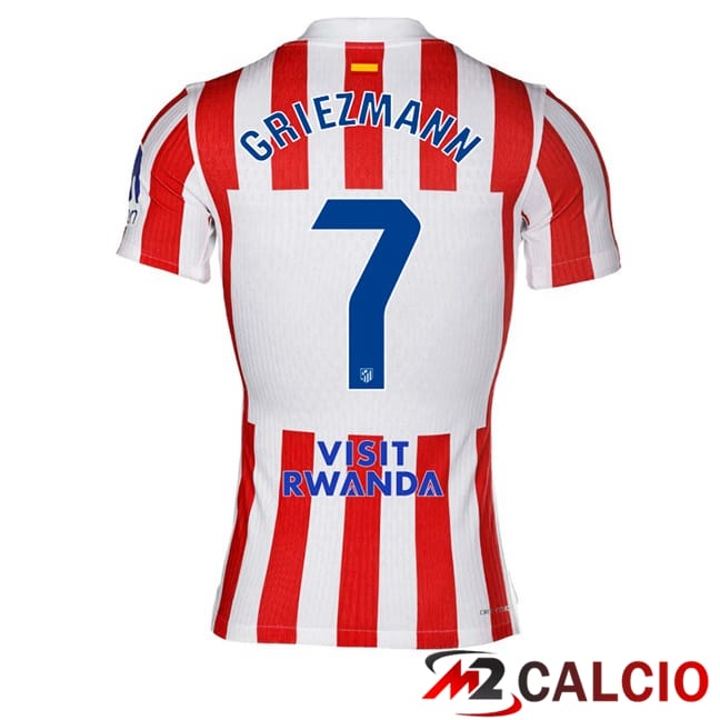 Maglie Calcio Personalizzate,Tute Calcio Squadre,Maglia Nazionale Italiana Calcio | Maglie Calcio Atletico Madrid (GRIEZMANN 7) Prima Rosso 2025/2026