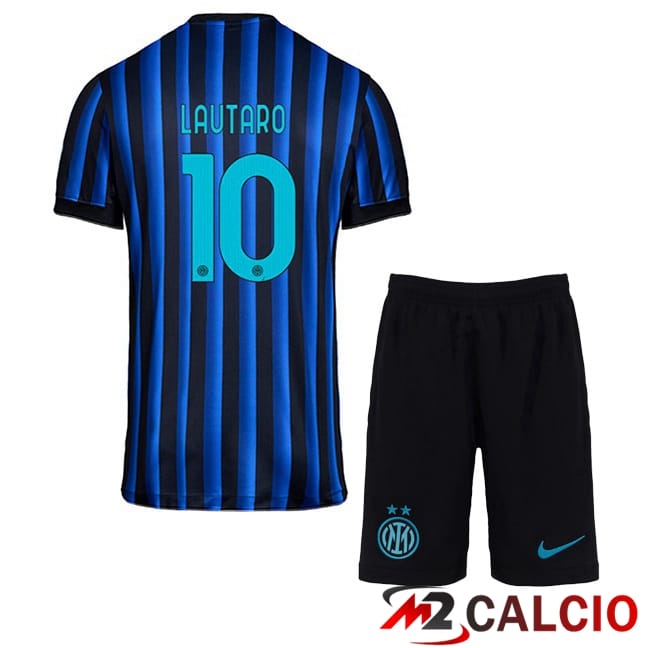 Maglie Calcio Personalizzate,Tute Calcio Squadre,Maglia Nazionale Italiana Calcio | Maglie Calcio Inter Milan (LAUTARO 10) Bambino Prima Blu Nero 2025/2026