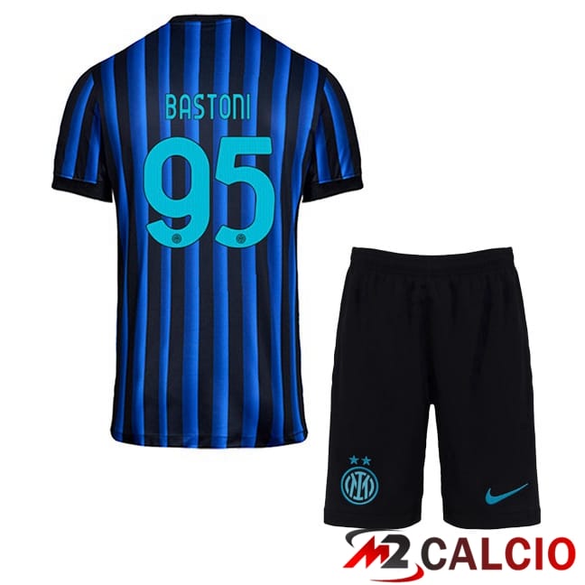 Maglie Calcio Personalizzate,Tute Calcio Squadre,Maglia Nazionale Italiana Calcio | Maglie Calcio Inter Milan (BASTONI 95) Bambino Prima Blu Nero 2025/2026