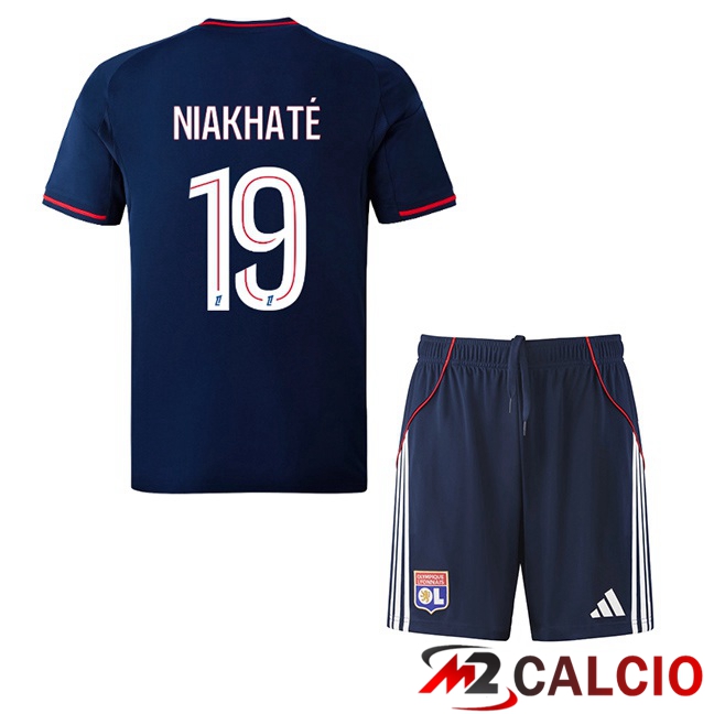 Maglie Calcio Personalizzate,Tute Calcio Squadre,Maglia Nazionale Italiana Calcio | Maglie Calcio Lione OL (NIAKHATÉ 19) Bambino Seconda Blu Reale 2025/2026
