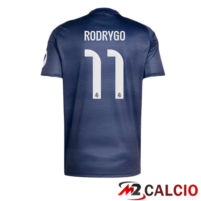Maglie Calcio Personalizzate,Tute Calcio Squadre,Maglia Nazionale Italiana Calcio | Maglie Calcio Real Madrid (Rodrygo 11) Seconda Blu Reale 2025/2026