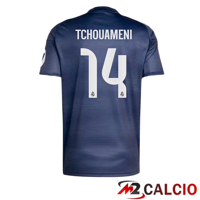 Maglie Calcio Personalizzate,Tute Calcio Squadre,Maglia Nazionale Italiana Calcio | Maglie Calcio Real Madrid (Tchouameni 14) Seconda Blu Reale 2025/2026