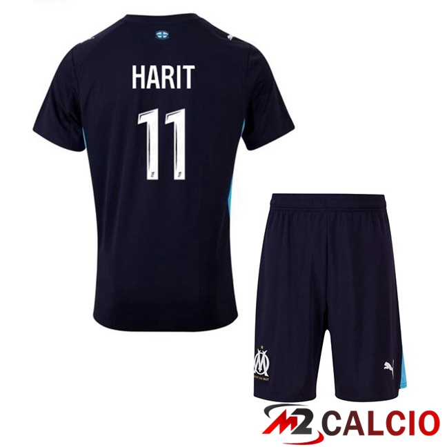 Maglie Calcio Personalizzate,Tute Calcio Squadre,Maglia Nazionale Italiana Calcio | Maglie Calcio Marsiglia OM (HARIT 11) Bambino Seconda Blu Reale 2025/2026