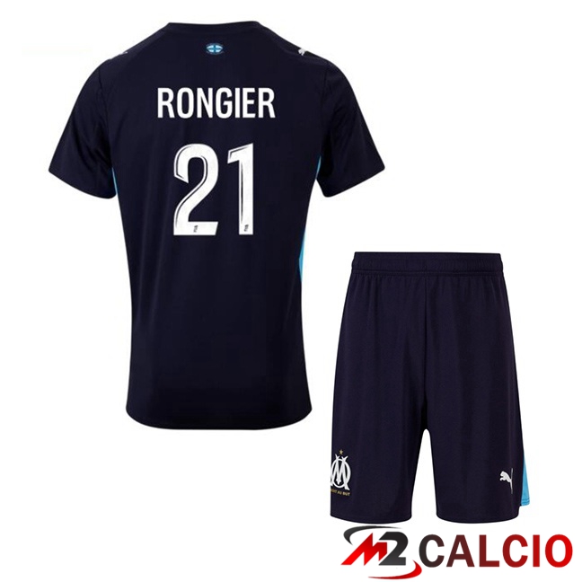 Maglie Calcio Personalizzate,Tute Calcio Squadre,Maglia Nazionale Italiana Calcio | Maglie Calcio Marsiglia OM (RONGIER 21) Bambino Seconda Blu Reale 2025/2026