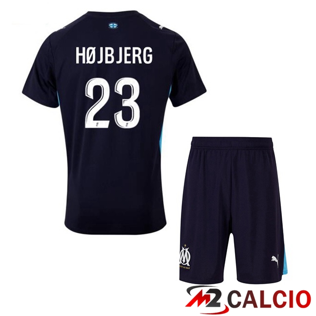 Maglie Calcio Personalizzate,Tute Calcio Squadre,Maglia Nazionale Italiana Calcio | Maglie Calcio Marsiglia OM (HØJBJERG 23) Bambino Seconda Blu Reale 2025/2026