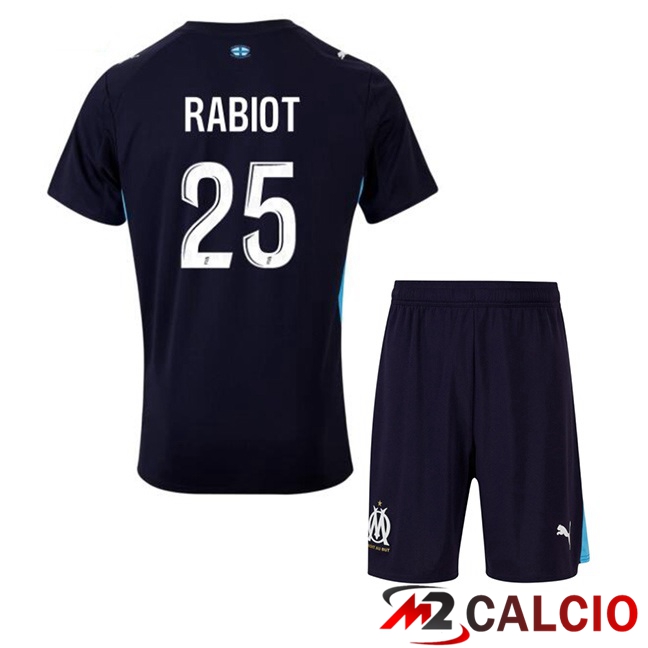 Maglie Calcio Personalizzate,Tute Calcio Squadre,Maglia Nazionale Italiana Calcio | Maglie Calcio Marsiglia OM (RABIOT 25) Bambino Seconda Blu Reale 2025/2026