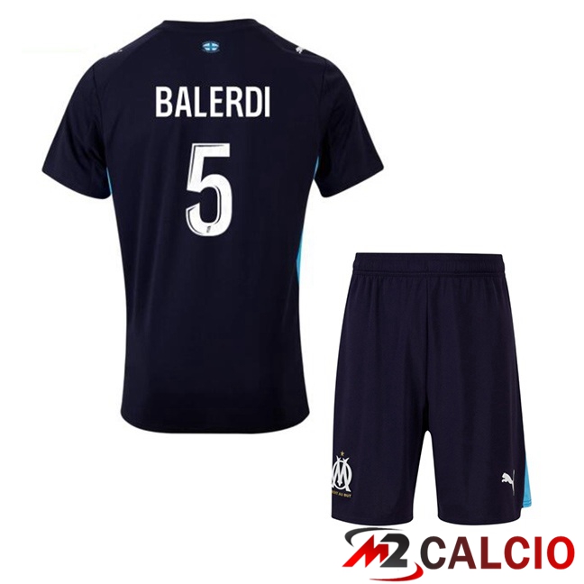 Maglie Calcio Personalizzate,Tute Calcio Squadre,Maglia Nazionale Italiana Calcio | Maglie Calcio Marsiglia OM (BALERDI 5) Bambino Seconda Blu Reale 2025/2026