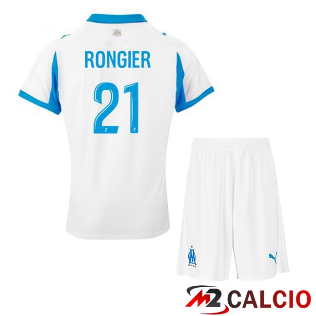 Maglie Calcio Personalizzate,Tute Calcio Squadre,Maglia Nazionale Italiana Calcio | Maglie Calcio Marsiglia OM (RONGIER 21) Bambino Prima Bianco 2025/2026