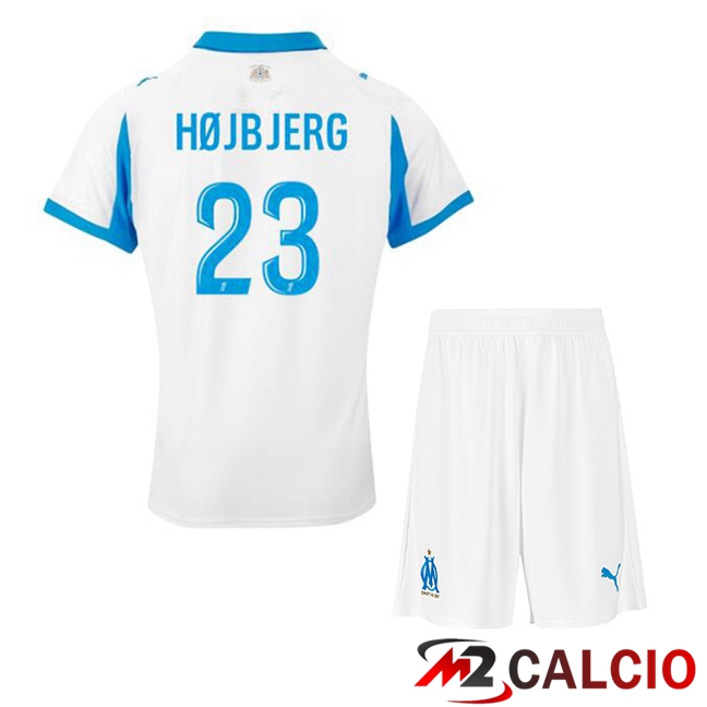 Maglie Calcio Personalizzate,Tute Calcio Squadre,Maglia Nazionale Italiana Calcio | Maglie Calcio Marsiglia OM (HØJBJERG 23) Bambino Prima Bianco 2025/2026