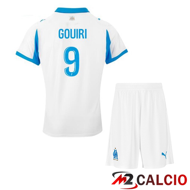 Maglie Calcio Personalizzate,Tute Calcio Squadre,Maglia Nazionale Italiana Calcio | Maglie Calcio Marsiglia OM (GOUIRI 9) Bambino Prima Bianco 2025/2026