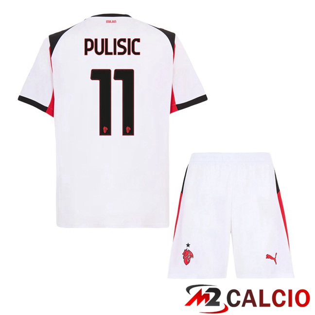 Maglie Calcio Personalizzate,Tute Calcio Squadre,Maglia Nazionale Italiana Calcio | Maglie Calcio AC Milan (Pulisic 11) Bambino Seconda Bianco 2025/2026 Maglie Calcio Personalizzate,Tute Calcio Squadre,Maglia Nazionale Italiana Calcio | Maglie Calcio AC Milan (Pulisic 11) Bambino Seconda Bianco 2025/2026