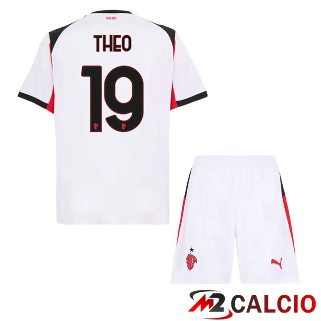Maglie Calcio Personalizzate,Tute Calcio Squadre,Maglia Nazionale Italiana Calcio | Maglie Calcio AC Milan (THEO 19) Bambino Seconda Bianco 2025/2026 Maglie Calcio Personalizzate,Tute Calcio Squadre,Maglia Nazionale Italiana Calcio | Maglie Calcio AC Milan (THEO 19) Bambino Seconda Bianco 2025/2026