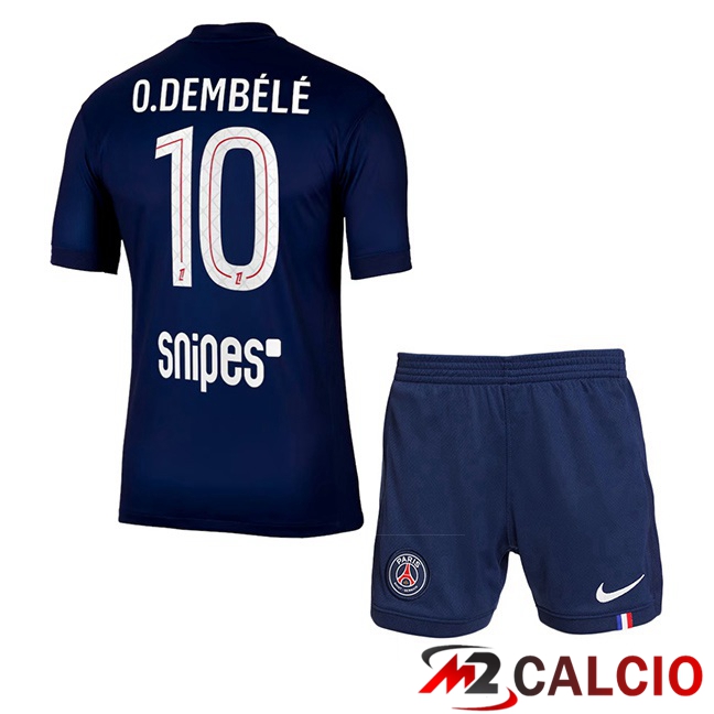 Maglie Calcio Personalizzate,Tute Calcio Squadre,Maglia Nazionale Italiana Calcio | Maglie Calcio Paris PSG (O. Dembélé 10) Bambino Prima Blu Reale 2025/2026