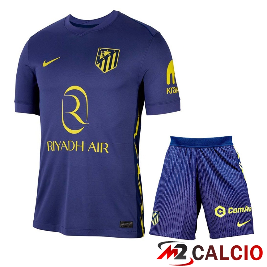 Maglie Calcio Personalizzate,Tute Calcio Squadre,Maglia Nazionale Italiana Calcio | Insieme Maglie Calcio Atletico Madrid Seconda + Pantaloncini 2025 2026