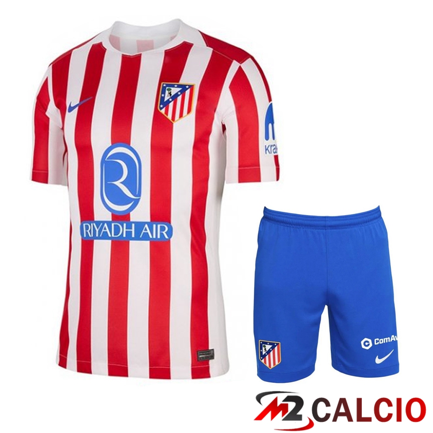 Maglie Calcio Personalizzate,Tute Calcio Squadre,Maglia Nazionale Italiana Calcio | Insieme Maglie Calcio Atletico Madrid Prima + Pantaloncini 2025 2026