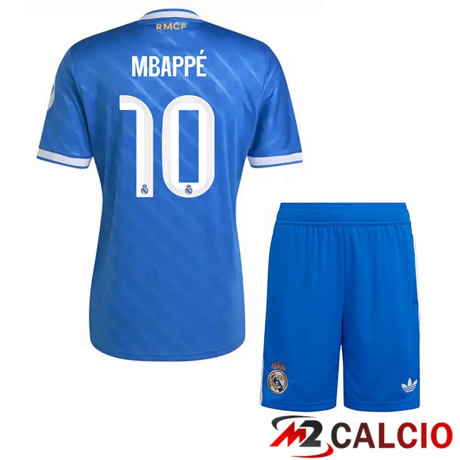 Maglie Calcio Personalizzate,Tute Calcio Squadre,Maglia Nazionale Italiana Calcio | Maglie Calcio Real Madrid (Mbappé 10) Bambino Terza Blu 2025/2026