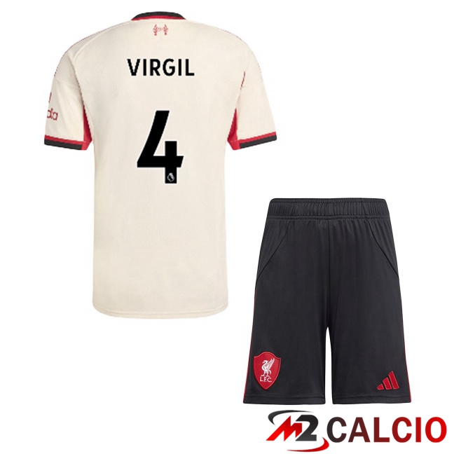 Maglie Calcio Personalizzate,Tute Calcio Squadre,Maglia Nazionale Italiana Calcio | Maglie Calcio FC Liverpool (VIRGIL 4) Bambino Seconda Giallo 2025/2026