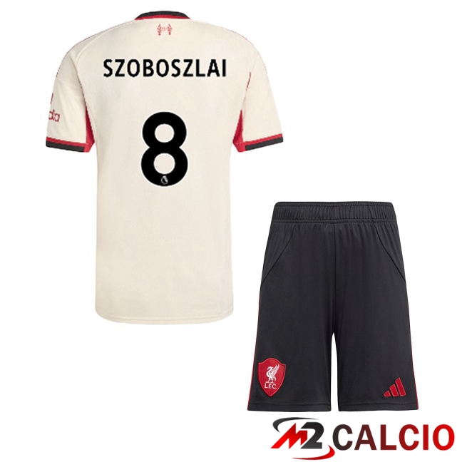 Maglie Calcio Personalizzate,Tute Calcio Squadre,Maglia Nazionale Italiana Calcio | Maglie Calcio FC Liverpool (SZOBOSZLAI 8) Bambino Seconda Giallo 2025/2026