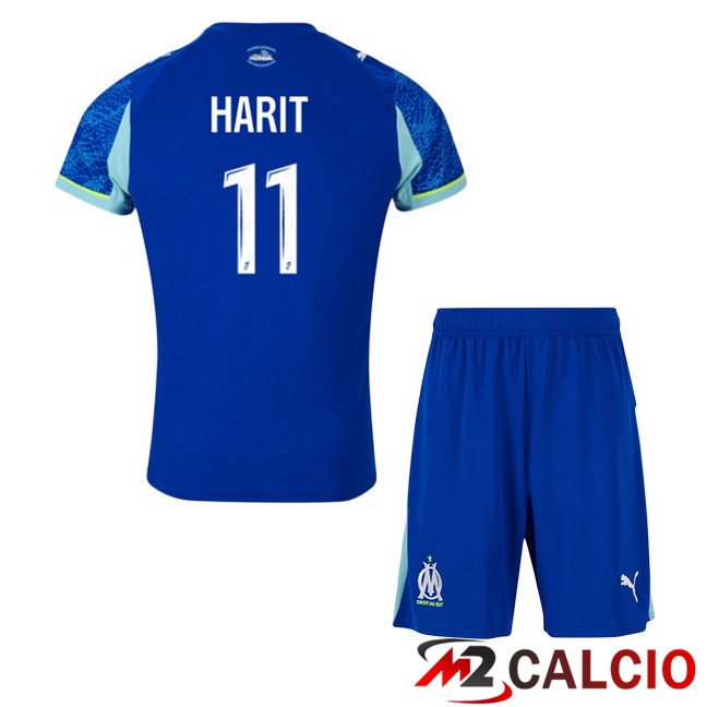 Maglie Calcio Personalizzate,Tute Calcio Squadre,Maglia Nazionale Italiana Calcio | Maglie Calcio Marsiglia OM (HARIT 11) Bambino Terza Blu 2025/2026