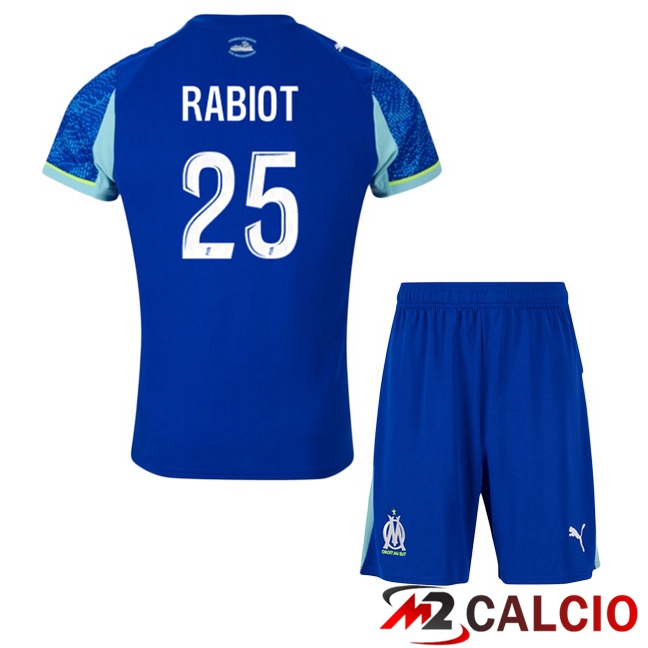 Maglie Calcio Personalizzate,Tute Calcio Squadre,Maglia Nazionale Italiana Calcio | Maglie Calcio Marsiglia OM (RABIOT 25) Bambino Terza Blu 2025/2026