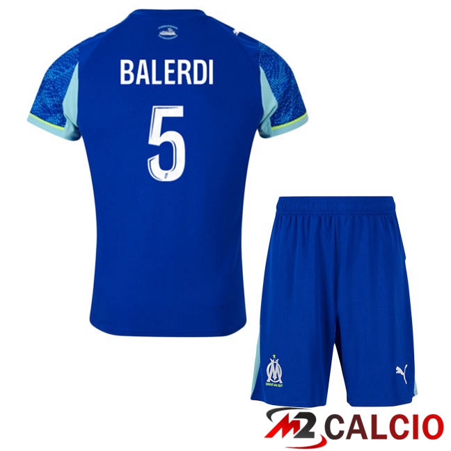 Maglie Calcio Personalizzate,Tute Calcio Squadre,Maglia Nazionale Italiana Calcio | Maglie Calcio Marsiglia OM (BALERDI 5) Bambino Terza Blu 2025/2026