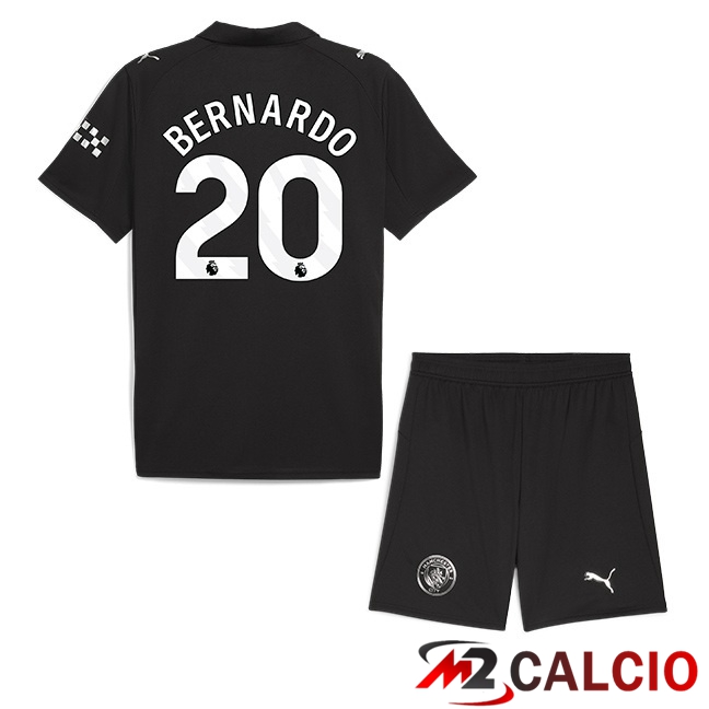 Maglie Calcio Personalizzate,Tute Calcio Squadre,Maglia Nazionale Italiana Calcio | Maglie Calcio Manchester City (Bernardo Silva 20) Bambino Seconda Nero 2025/2026