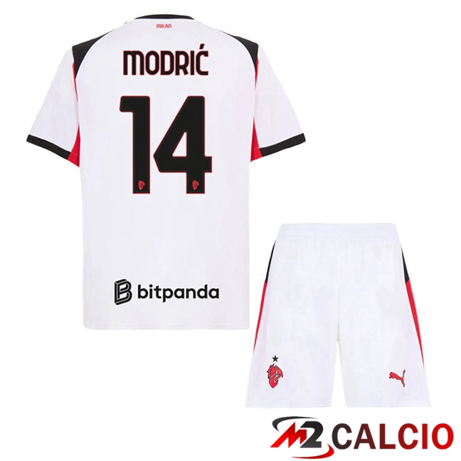 Maglie Calcio Personalizzate,Tute Calcio Squadre,Maglia Nazionale Italiana Calcio | Maglie Calcio AC Milan (Modrić 14) Bambino Seconda Bianco 2025/2026 Maglie Calcio Personalizzate,Tute Calcio Squadre,Maglia Nazionale Italiana Calcio | Maglie Calcio AC Milan (Modrić 14) Bambino Seconda Bianco 2025/2026