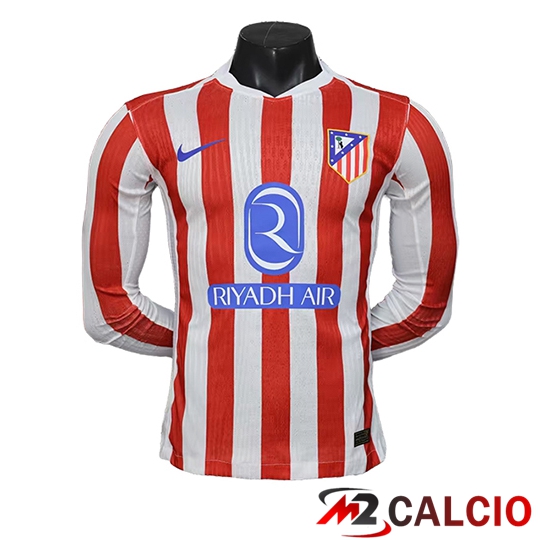Maglie Calcio Personalizzate,Tute Calcio Squadre,Maglia Nazionale Italiana Calcio | Maglie Calcio Atletico Madrid Prima Manica Lunga 2025/2026