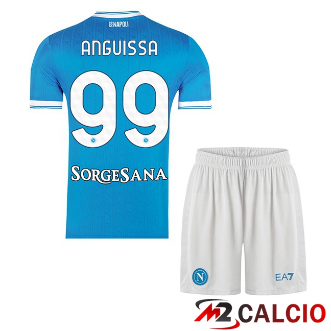 Maglie Calcio Personalizzate,Tute Calcio Squadre,Maglia Nazionale Italiana Calcio | Maglie Calcio SSC Napoli (André-Frank Anguissa 99) Bambino Prima Blu 2025/2026