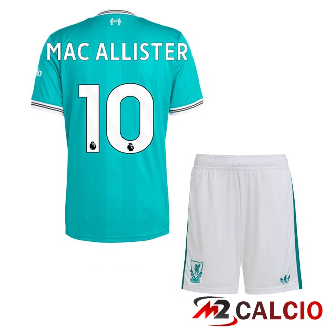 Maglie Calcio Personalizzate,Tute Calcio Squadre,Maglia Nazionale Italiana Calcio | Maglie Calcio FC Liverpool (MAC ALLISTER 10) Bambino Terza Verde 2025/2026