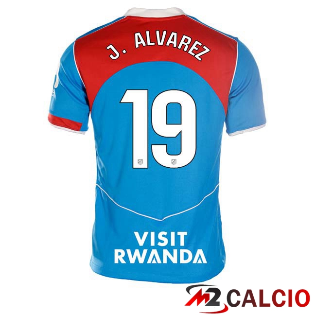 Maglie Calcio Personalizzate,Tute Calcio Squadre,Maglia Nazionale Italiana Calcio | Maglie Calcio Atletico Madrid (J. ALVAREZ 19) Terza Blu 2025/2026