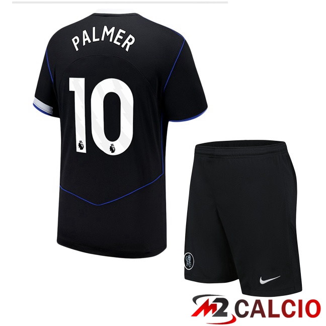 Maglie Calcio Personalizzate,Tute Calcio Squadre,Maglia Nazionale Italiana Calcio | Maglie Calcio FC Chelsea (Palmer 10) Bambino Terza Nero 2025/2026