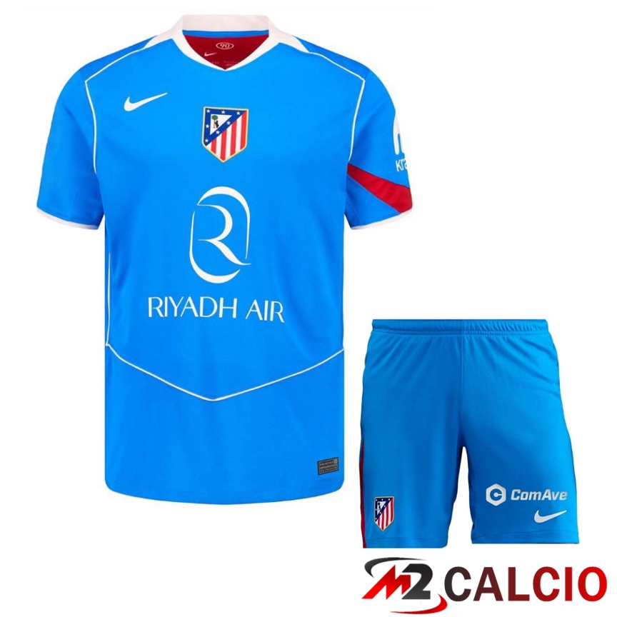 Maglie Calcio Personalizzate,Tute Calcio Squadre,Maglia Nazionale Italiana Calcio | Insieme Maglie Calcio Atletico Madrid Terza + Pantaloncini 2025/2026