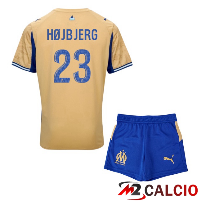 Maglie Calcio Personalizzate,Tute Calcio Squadre,Maglia Nazionale Italiana Calcio | Maglie Calcio Marsiglia OM (HØJBJERG 23) Bambino Quarto Giallo 2025/2026