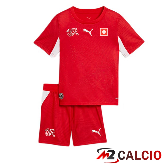 Maglie Calcio Personalizzate,Tute Calcio Squadre,Maglia Nazionale Italiana Calcio | Maglie Calcio Svizzero Bambino Prima Rosso 2026/2027