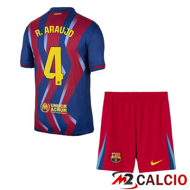 Maglie Calcio Personalizzate,Tute Calcio Squadre,Maglia Nazionale Italiana Calcio | Maglie Calcio FC Barcellona (R. ARAUJO 4) Bambino Quarto Blu Rosso 2025/2026 Maglie Calcio Personalizzate,Tute Calcio Squadre,Maglia Nazionale Italiana Calcio | Maglie Calcio FC Barcellona (R. ARAUJO 4) Bambino Quarto Blu Rosso 2025/2026