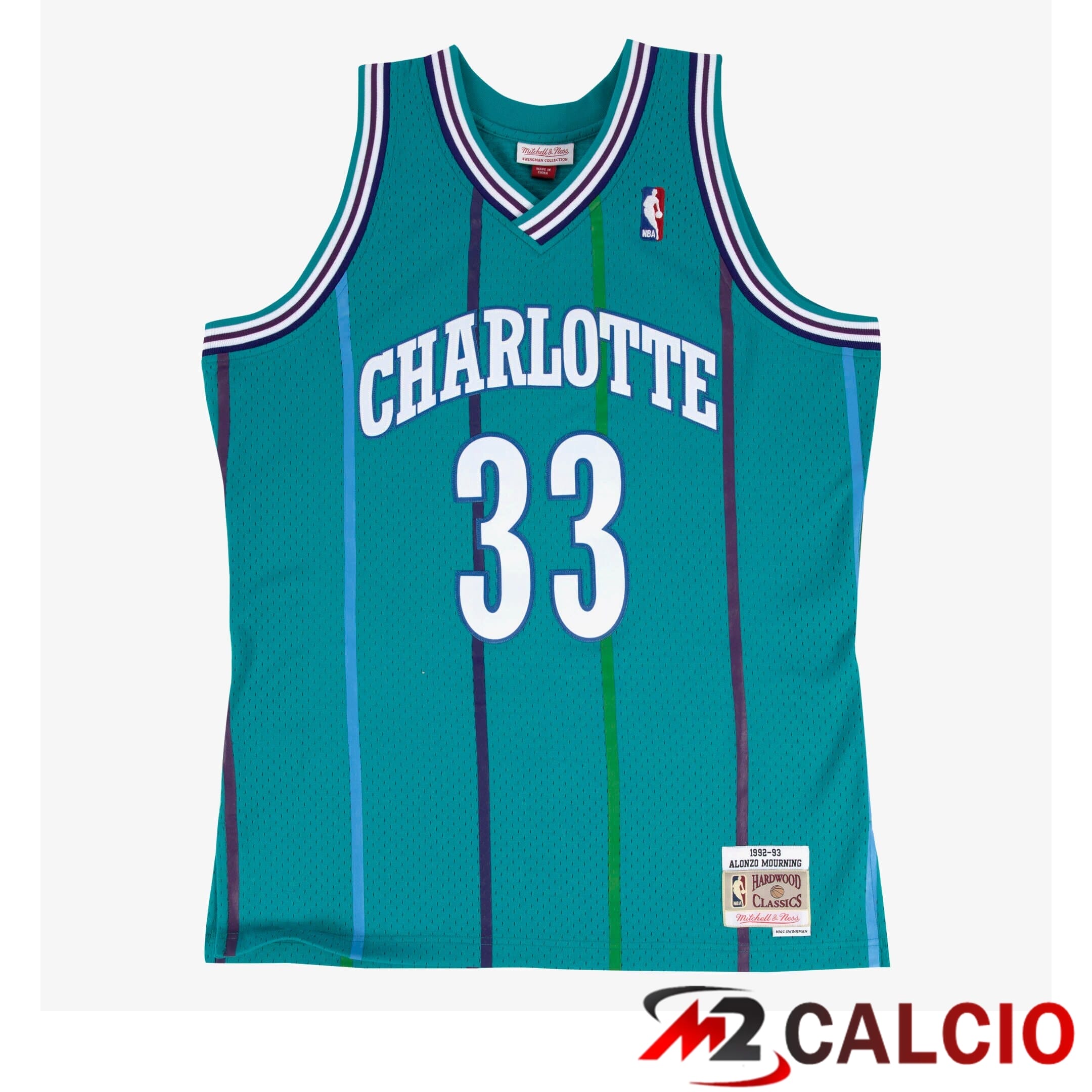 Maglie Swingman Mitchell & Ness Dei Charlotte Hornets, Trasferta, Alonzo Mourning 1992-93