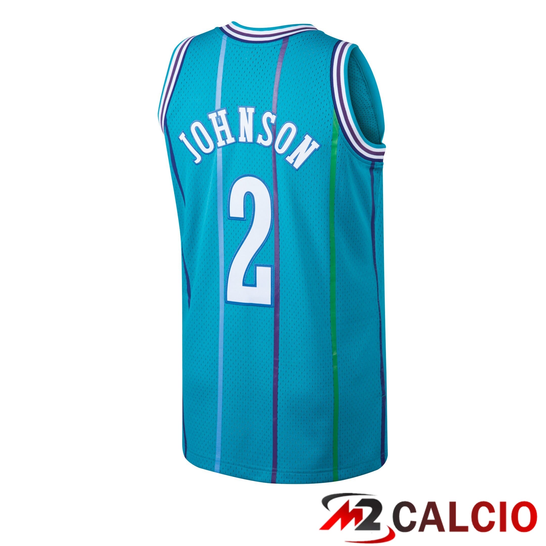 Maglie Mitchell & Ness Larry Johnson Teal Charlotte Hornets 1992/93 Hardwood Classics Swingman Da Uomo