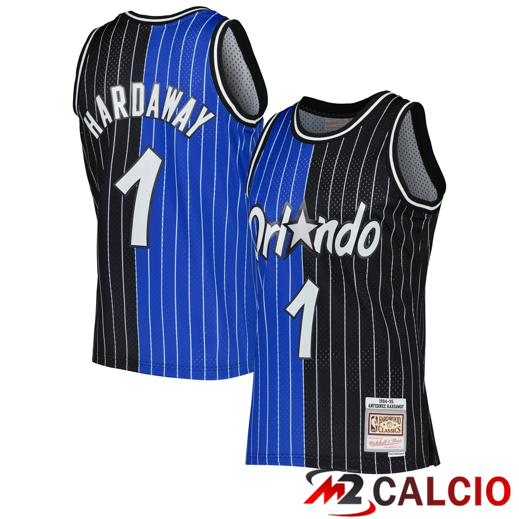 Maglie Swingman Split Mitchell & Ness Hardwood Classics 1994/95 di Penny Hardaway Orlando Magic – Blu/Nero