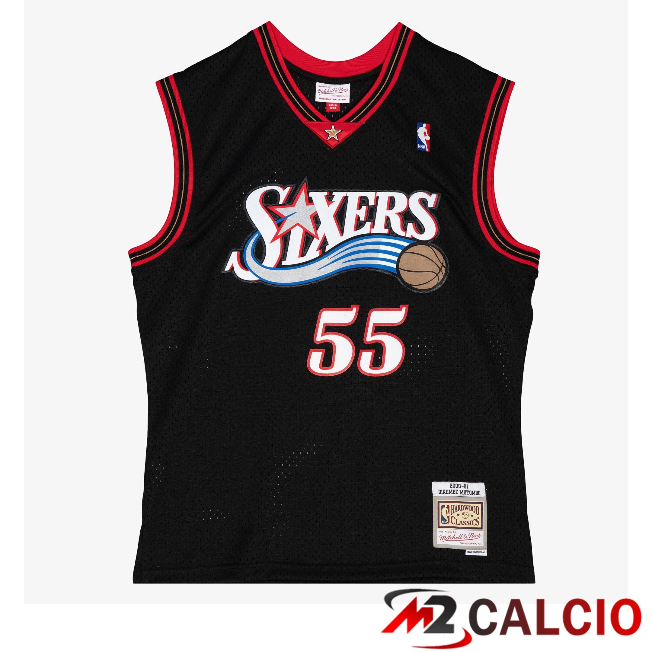 Maglie Swingman Mitchell & Ness Dei Philadelphia 76ers, Dikembe Mutombo, 2000-01